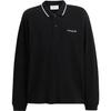 Classic Logo Trim Long Sleeve Polo Shirt Men Tops CCU12-BLK