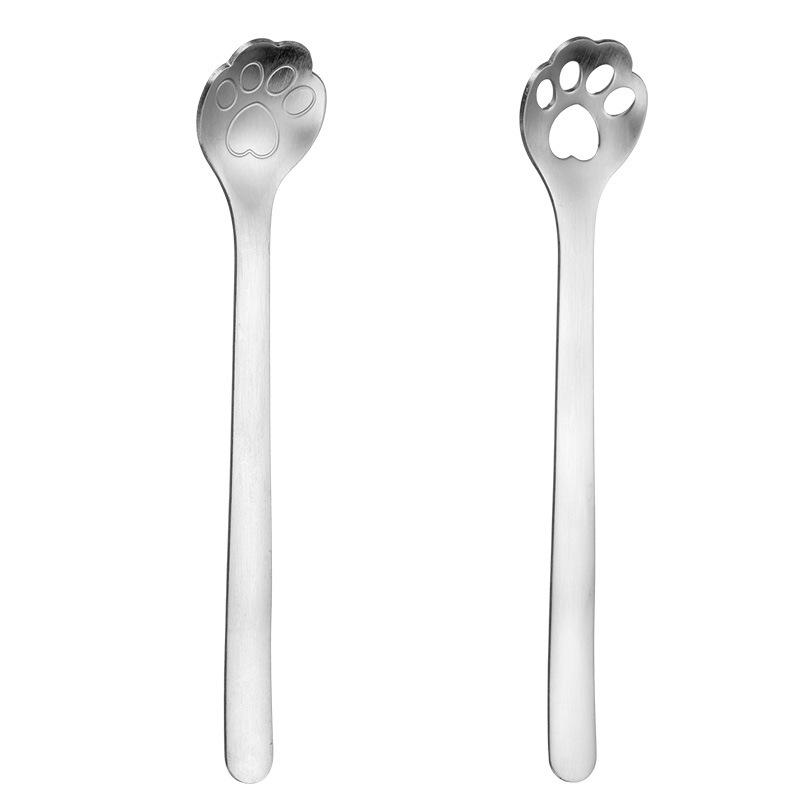 Creative Cat Paw 304 Stainless Steel Spoon - Perfect for Coffee, Ice Cream, and Desserts.