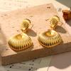 European and American retro hot-selling medieval vintage earrings copper gold-plated conch shell shape 925 silver needle earrings