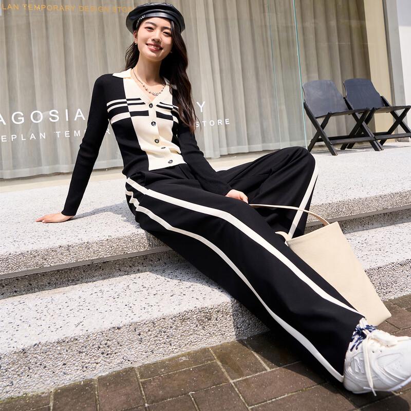 

Iveni Women s Elegant Striped Straight-Leg Pants L