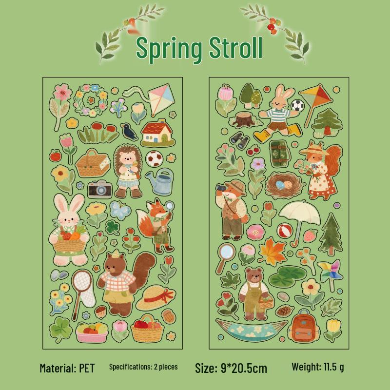 Yuxian Pet Screen Protector Sticker - Forest Friends: DIY Scene Creation with Woodland Animals Illustration.