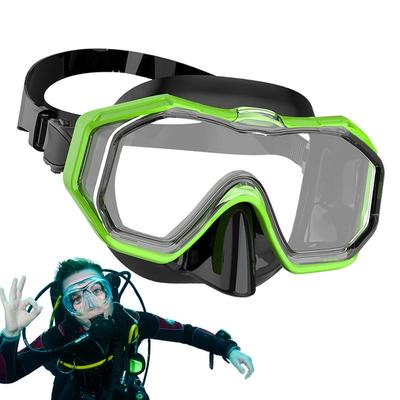 Adult Goggles With Nose Cover Clear Tempered Glass Snorkel Goggles Anti-Fog Waterproof Pool Goggles Soft Silicone Seal Adult