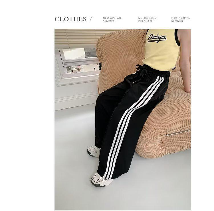 2023 Girls' Stylish Korean Loose Fit Sweatpants - Spring/Autumn Sportswear for Big Kids