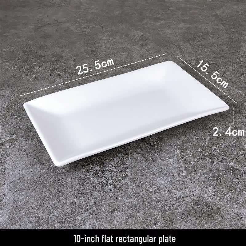 Pure White Ceramic Rectangular Serving Plate