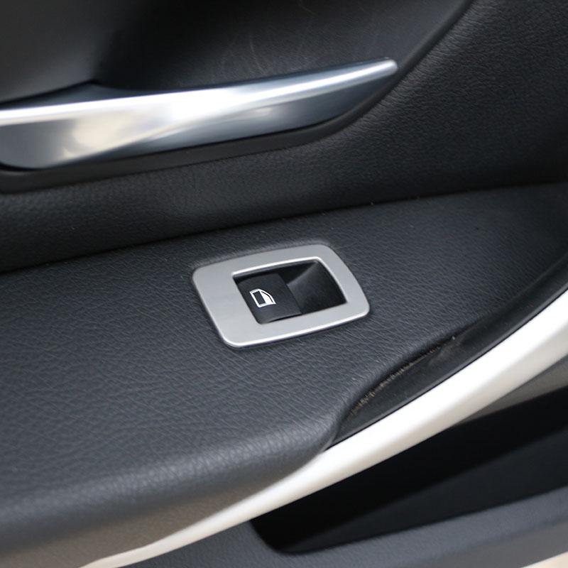 For BMW F30 F34 F48 X1 Window Switch Lift Panel Trim Stainless Steel Frame Performance Car Interior Accessories