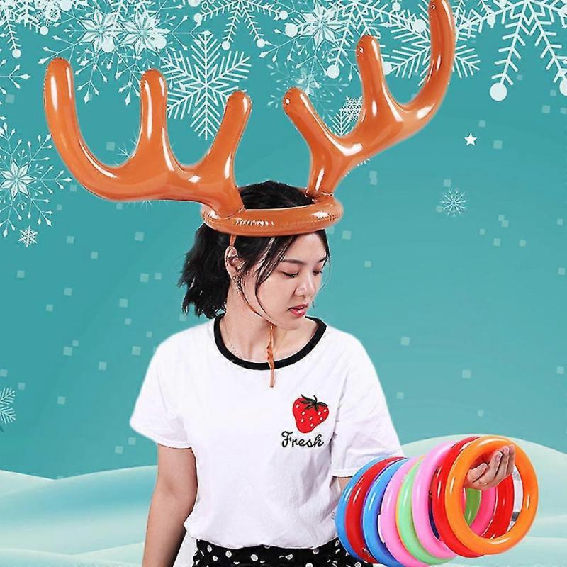 Other Decoration for Christmas Inflatable Caribou Antlers Ring Toss Game, Santa Claus Ring Toss Christmas Party Game, US Patent