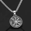 Nordic Viking Compass Retro Pendant Necklace - Trendy Men's Long Amulet Jewelry