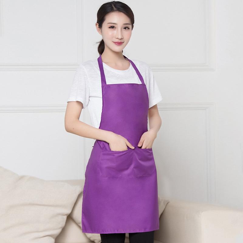 

Однотонний фартух для дорослих для роботи на кухні та в ресторані Фартух з кишенями фіолетовий