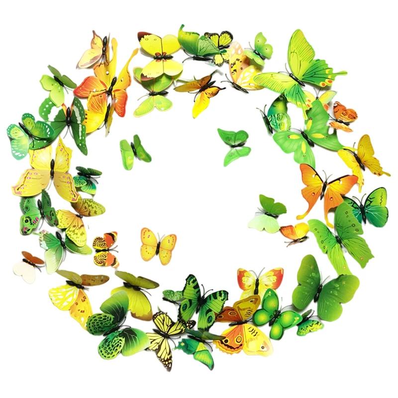 12 Peças Decoração de Parede 3D Borboleta em PVC Adesivos de Parede Borboletas Fofas Decalque de Arte Decoração de Casa Arte de Parede para Quarto Papel de Parede Decoração de Festa