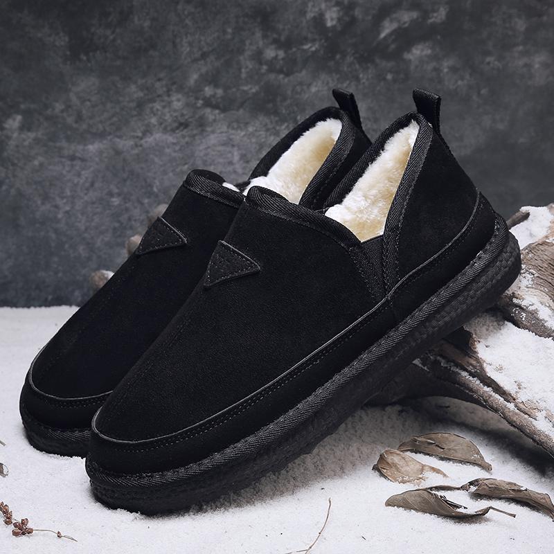 men's new style snow boots, lined with fleece for warmth and cold resistance, cotton boots and cotton slippers, versatile,