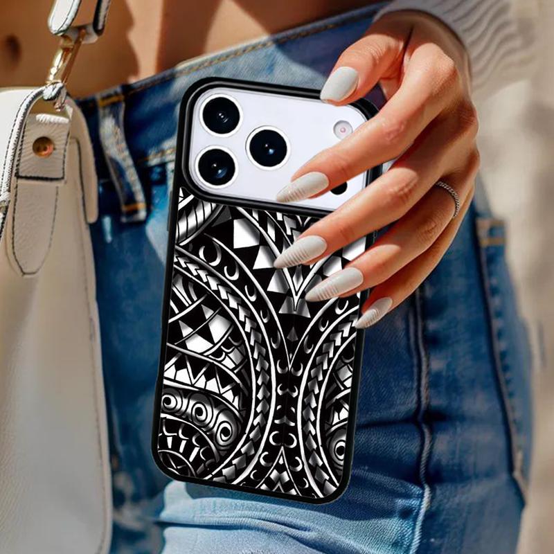 Maori polynesian samoan tribal soft Phone Case For iPhone 17 Air 14 15 13 12 Max Cover For Apple 16e 11 Pro Max Plus Coque