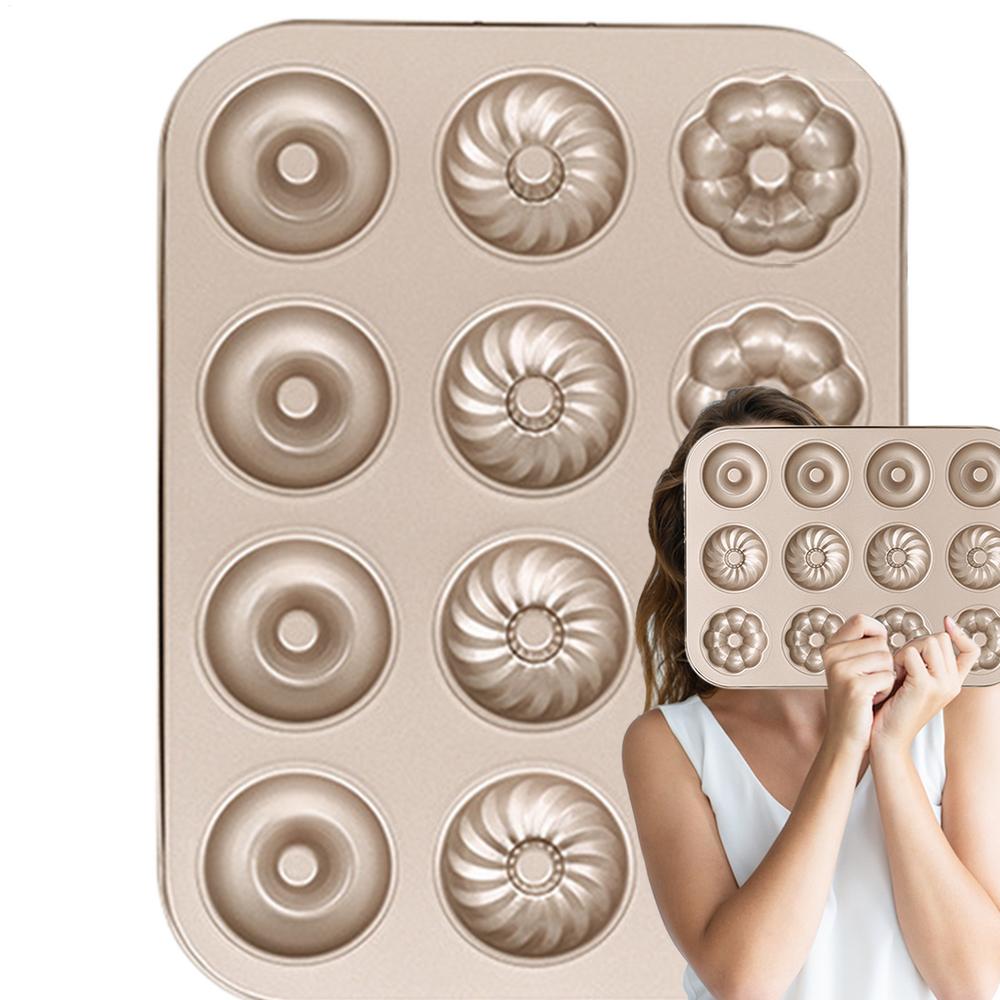 

Формы для пончиков для выпечки, антипригарная форма для пончиков из углеродистой стали, форма для выпечки бубликов, жаропрочные кухонные принадлежности, формовочная машина для кексов