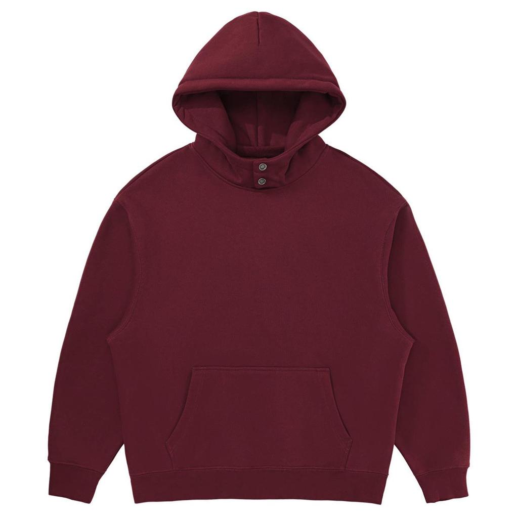 2025 Autumn/Winter Fleece-Lined Hooded Sweatshirt & Pants Set – Men's Trendy European/American Basic, Solid Color, 510g.