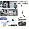 Nowa kamera endoskopowa 8mm 1080P HD Endoskop USB z 8 diodami LED 1/2/5M Elastyczny kabel Wodoodporny boroskop inspekcyjny dla Androida PC