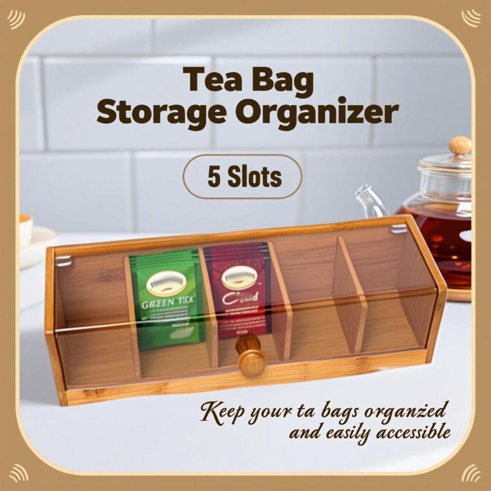 Handgemachter Teebeutel Aufbewahrungsorganizer 5 Fächer Schreibtisch Kleinteile Organizer Schreibtischzubehör