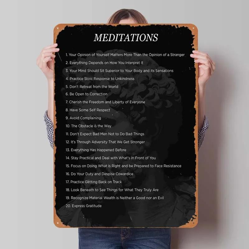 Mark Aurel Stoiker Zitat Schild Inspirierende Poster Dekoration für Heimdeko Artikel Metall Blechschilder für Wandkunst Dekoration