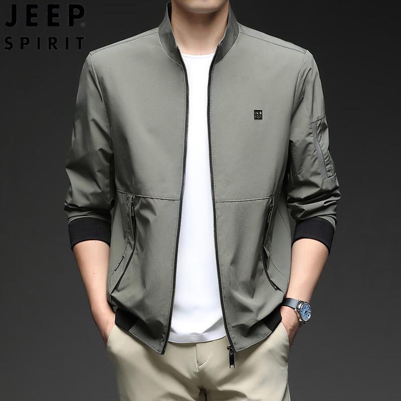 JEEP SPIRIT Men's Stand Collar Casual Jacket