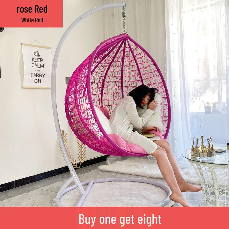 Double Wicker Hanging Basket Chair: Indoor/Outdoor Bird's Nest Swing Chair for Balcony & Leisure
