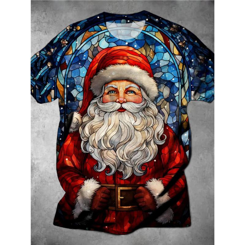 T-shirt da uomo a maniche corte con girocollo e stampa 3D, taglie forti, T-shirt casual estiva