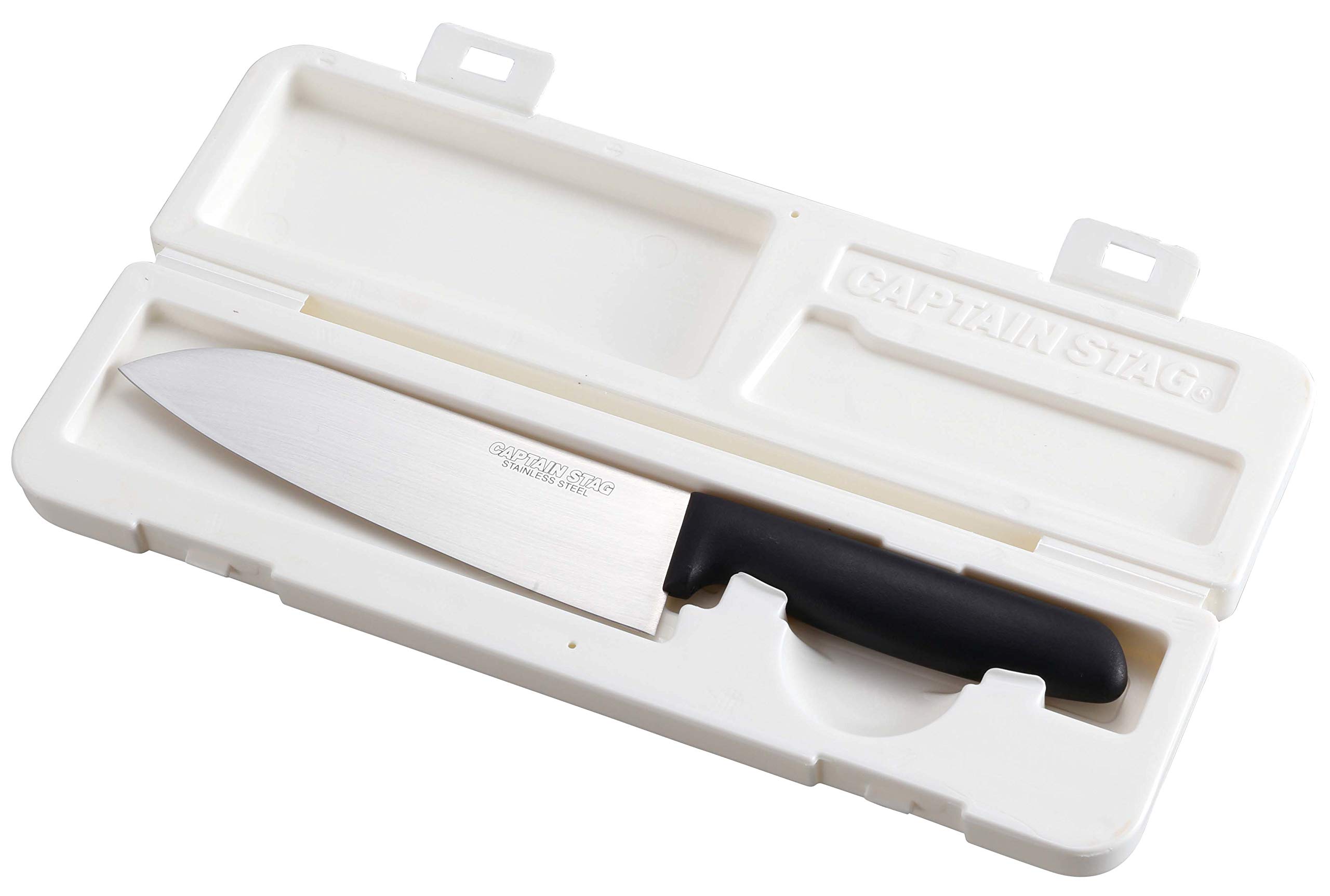 

Captain Stag (CAPTAIN STAG) Slim Antibacterial Cutting Board and Knife Set with Graduations for Compact Storage (UH-4709, White)