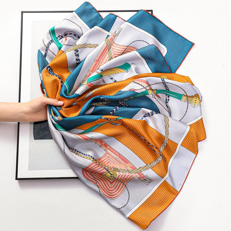 Herbst und Winter neu 18 Seide Seidenschal Damen Leichter Luxus High-End 90cm Großer quadratischer Schal Mode Köperschal