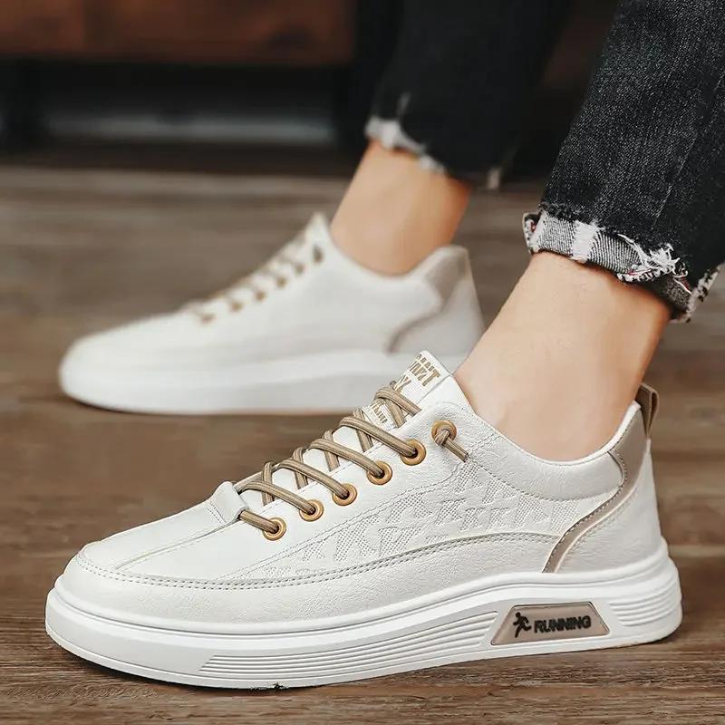Men's Casual Lace Up Skateboard Shoes Are Comfortable and Non Slip, Suitable for Campus Hiking and Wearing Casual Sports Shoes