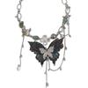 New Trendy and Cool Spice Girl Double-layer Butterfly Necklace Women's Cold Feeling Niche Collarbone Chain Exquisite Choker Neck Chain