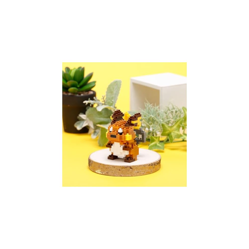 Kawada Nano Block Pikachu Raichu Building Set 3x10.5x18 cm for Ages 12 and Up Home Decor Hobby NBPM_105