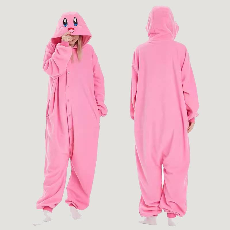 Kirby Cartoon Cuter Animal Jumpsuit Pajamas For Halloween Themed Party Dress Up