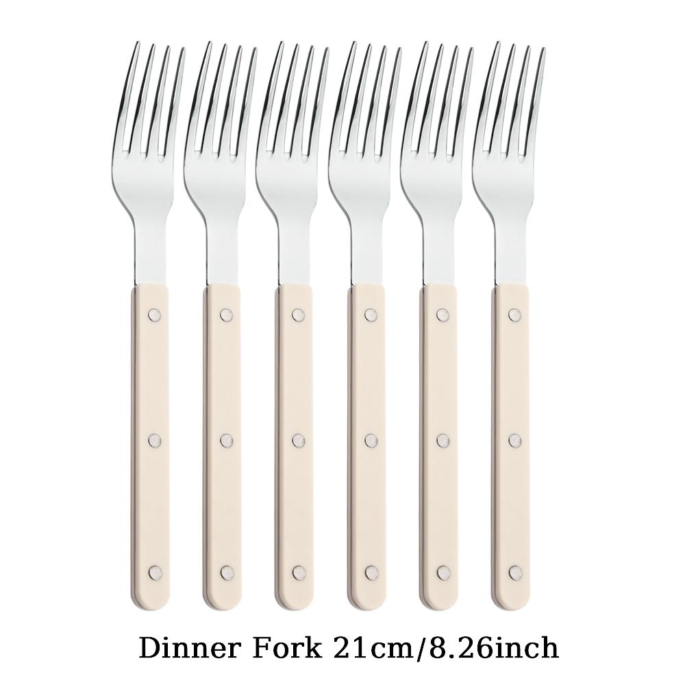 ABS Handle Rivets Decoration Cutlery Set Stainless Steels Dinner Set Green Fork Knife Spoon Western Dinnerware Kitchen Flatware