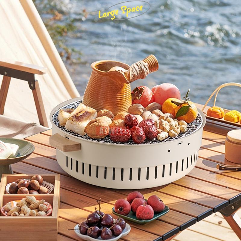 1pc Barbecue Grill Home Barbecue Outdoor Camping Charcoal BBQ Stove Grills Mesh Portable Smokeless Barbecue Grill Pan