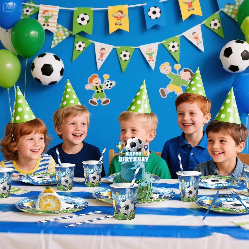 Football Birthday Decorations Soccer Theme Party Supplies Cup Plate Banner Balloons For Kids Boys Party Favor Gifts Photo Props