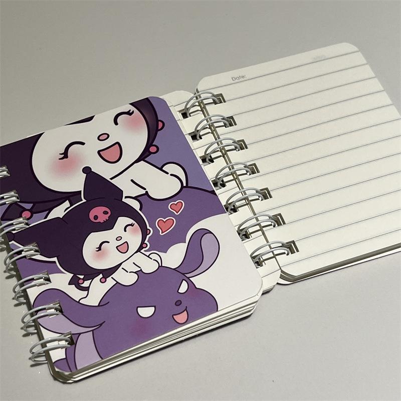 Kawaii Sanrio Notebook Kuromi Portable A7 Coil Account Book Pocket Notepad Cartoon Student Stationery