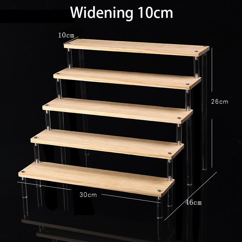 Clear Acrylic Soild Wood Display Stand for Amiibo Funko POP Figures,Cupcake Cosmetic Nail Polish Jewelry for Display Riser Shelf