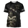 New European and American trend T-shirt, casual ethnic style tribe D printing short-sleeved men's outdoor top