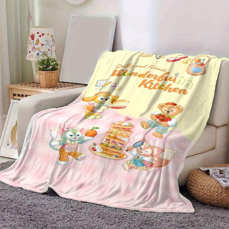 1pc, Duffy and Friends (11) Home Decor Flannel Blanket Perfect Gift for Bedroom, Living Room, Travel, Camping, Car