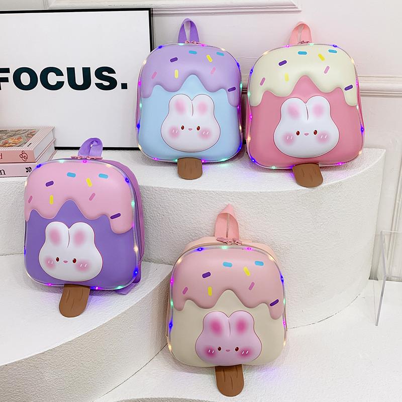 Kids Cartoon Pvc School Backpack With Comfort Arc Straps For Preschool Children