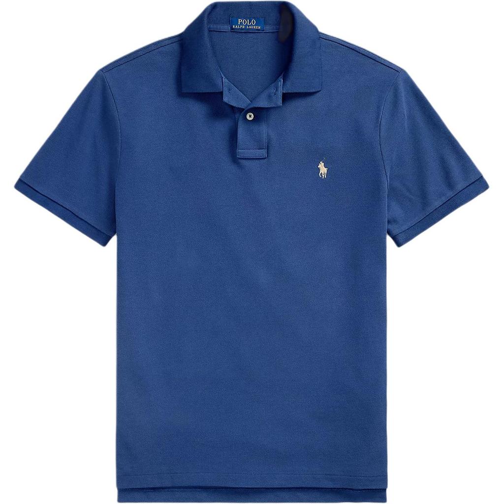 Polo Ralph Lauren SS25 Pony Embroidered Mesh Short Sleeve Polo Shirt Men Polo Shirts Blue 710680784-434