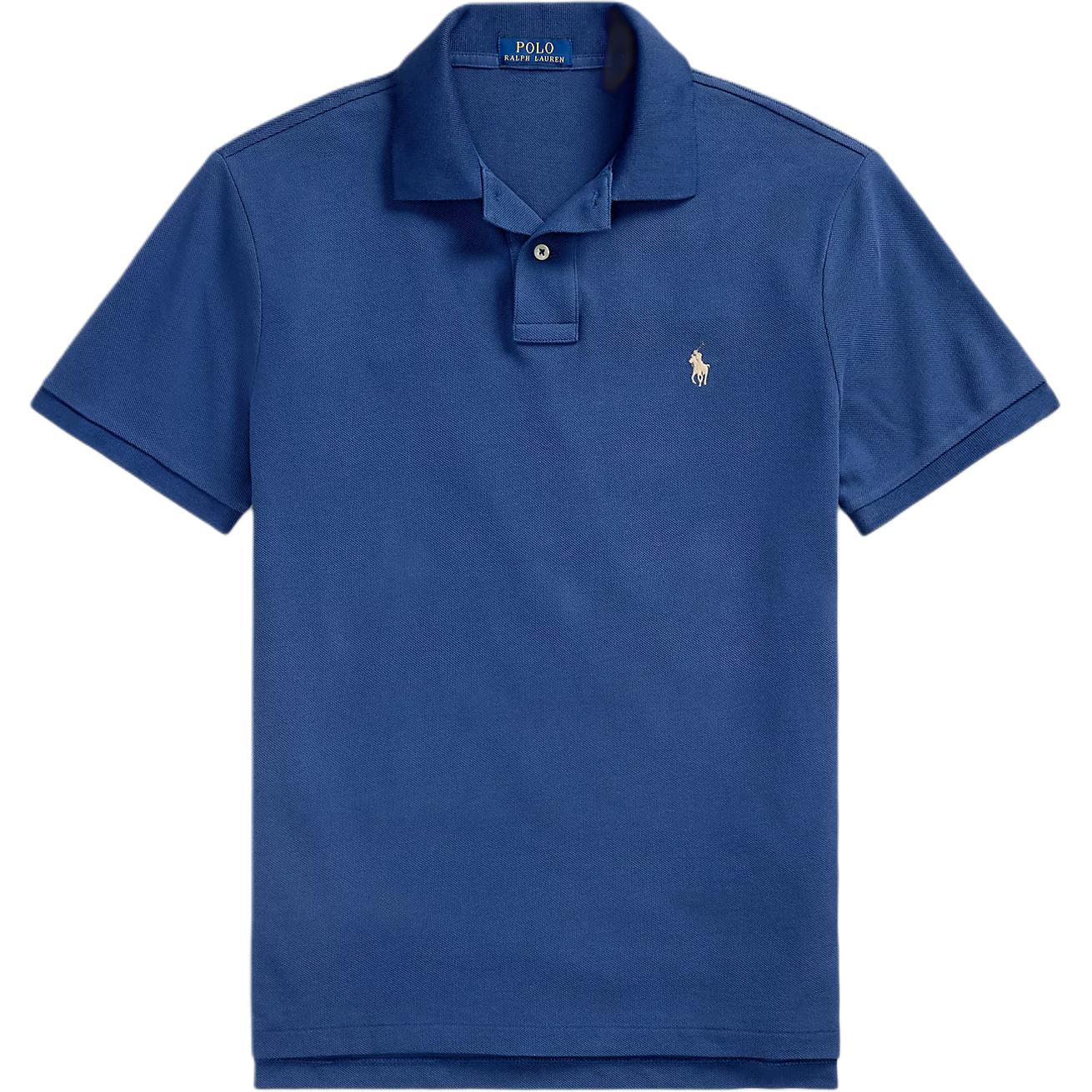 

Polo Ralph Lauren SS25 Поло из сетки с вышивкой пони, с коротким рукавом, мужское, рубашки поло, синее, 710680784-434 XXL