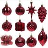 Irregular Shape Christmas Tree Ornaments, Set of 12 Balls for Festive Decor