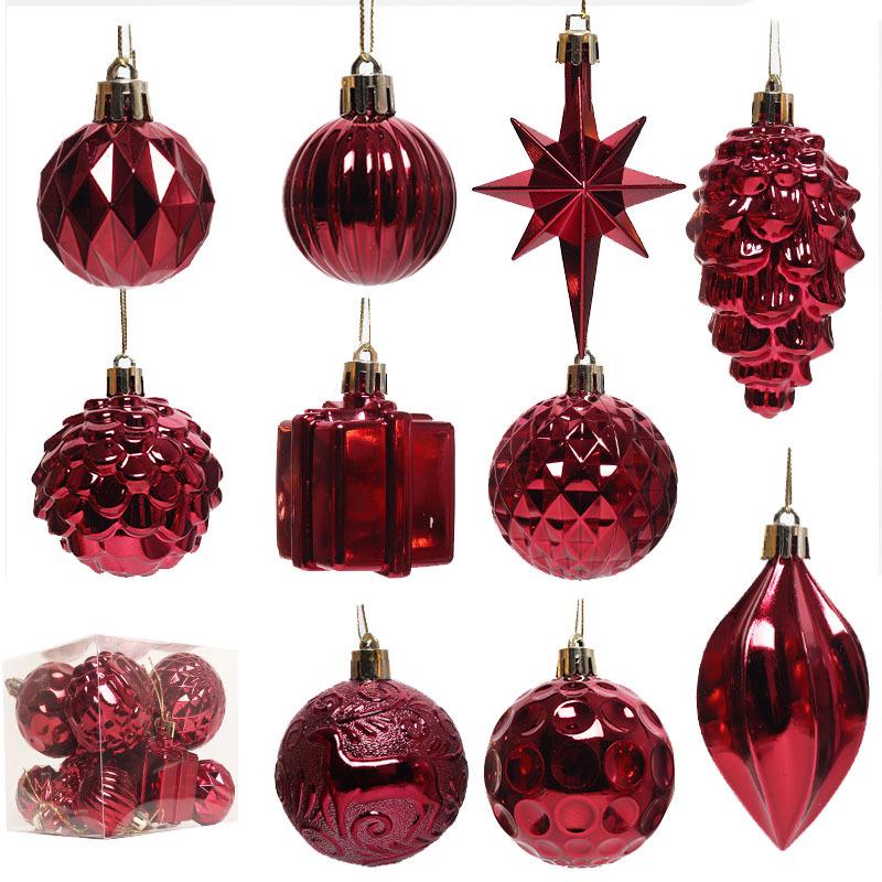 Irregular Shape Christmas Tree Ornaments, Set of 12 Balls for Festive Decor