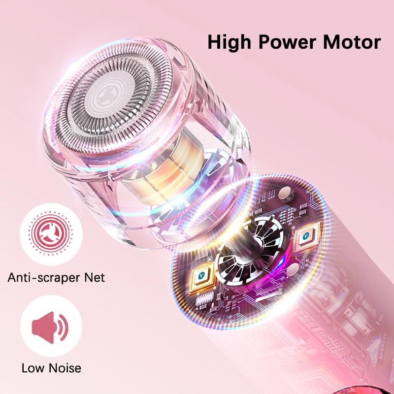 Dual-purpose Female Hair Trimmer 2-IN-1 Electric Shaver & Hair Clipper For Women Facial Leg Bikini Body Painless Hair Remover