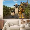 Cartoon Anime S-Shaun Fun the Sheep Photography Studio Backdrop Outdoor House Party Decor Photo Background Curtain Back Drop