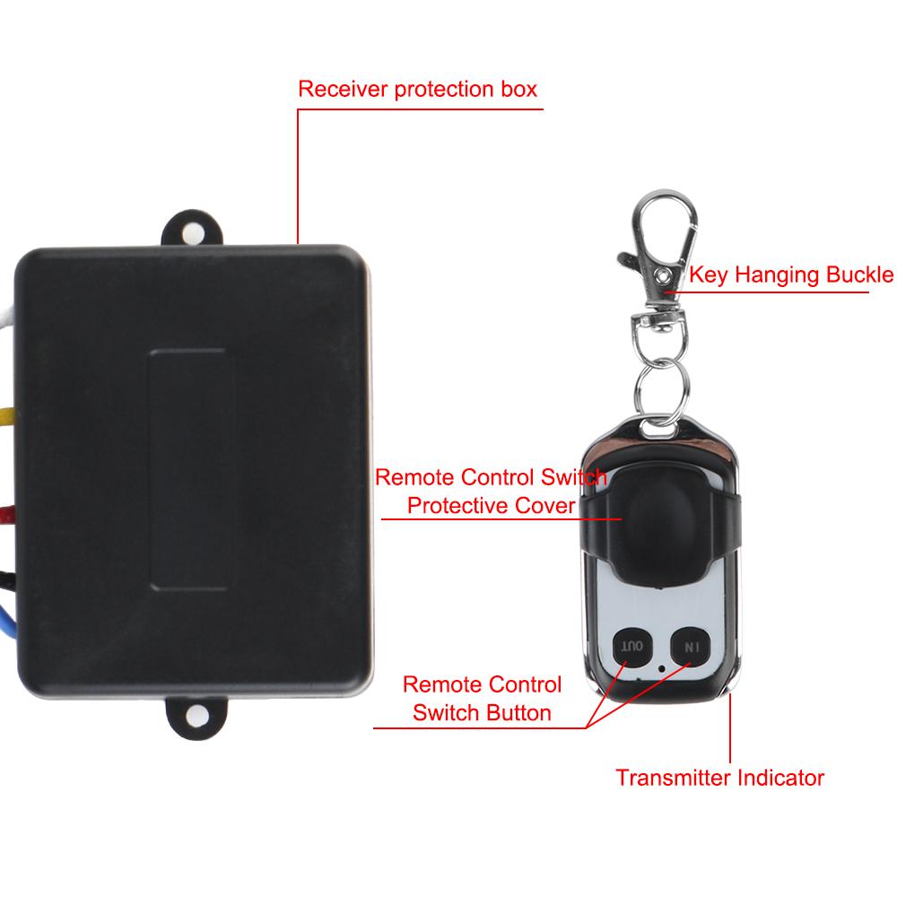 Fernbedienung für Seilwinde, kabelloses Fernbedienungsset für Seilwinde, universell für Jeep, Geländewagen, ATV-Anhänger, kabelloser elektrischer 12-V-24-V-Schalter-Controller