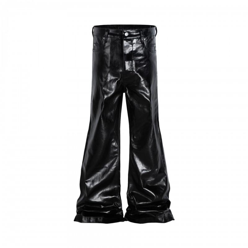 Mens Streetwear Wide-Leg Denim Jeans With