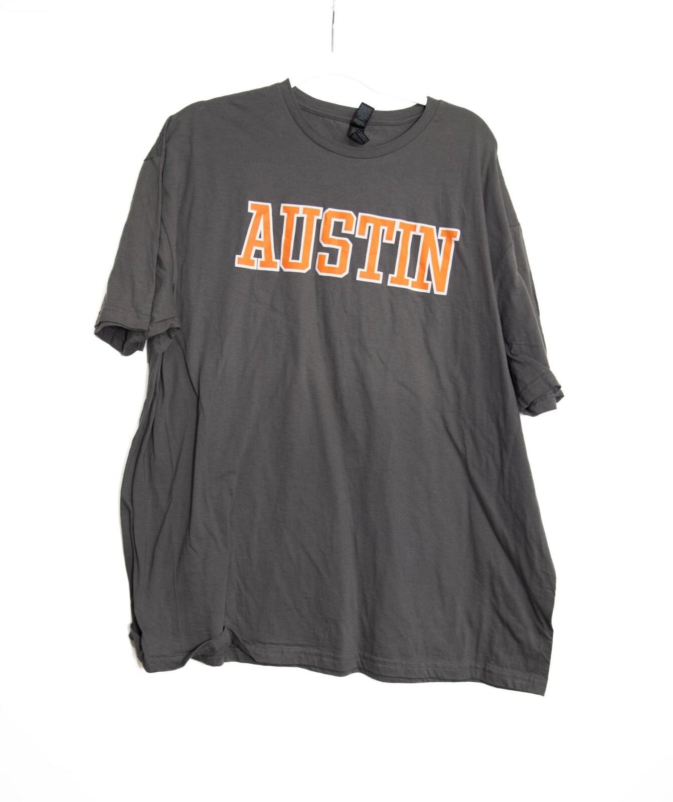 Austin Graphic Charcoal Gray T-Shirt Unisex Cotton Comfortable Fit 2XL XXXXL