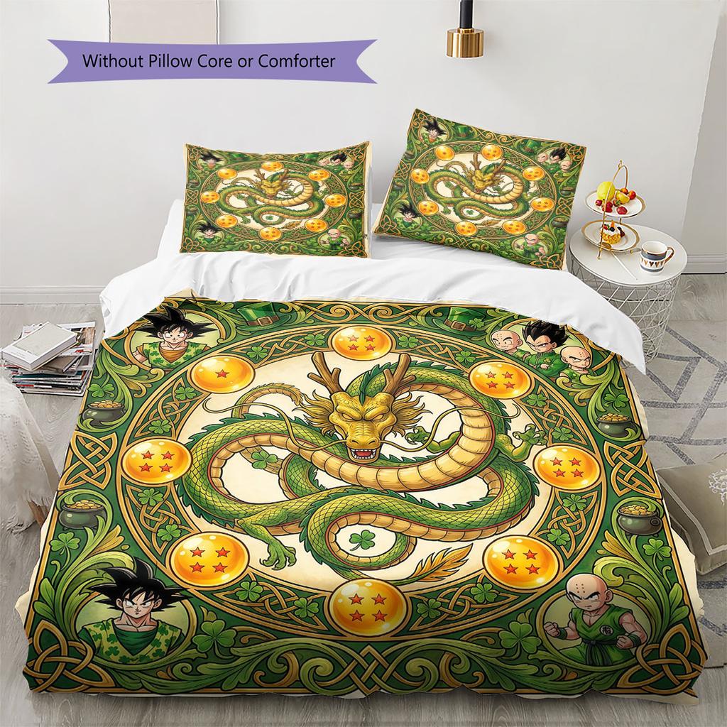 MandalaDragonball Pattern Bedding Quilt Set Quilt Cover Pillowcase Home Decoration Birthday Gift (1 * duvet cover + 2 * pillowcase, without core)