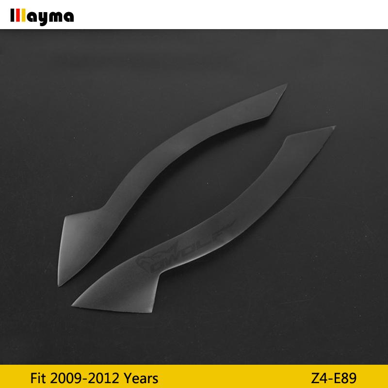 Carbon Fiber Headlight Eyebrow Eyelids For BMW Z4 2009 - 2012 E89 Fiber glass primer matte black front decorative sticker 2pcs