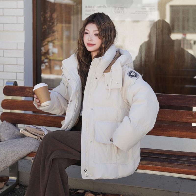 

Женская зимняя парка большого размера в корейском стиле - средней длины, свободного кроя, уличная ветровка 2XL (100-150 jin)