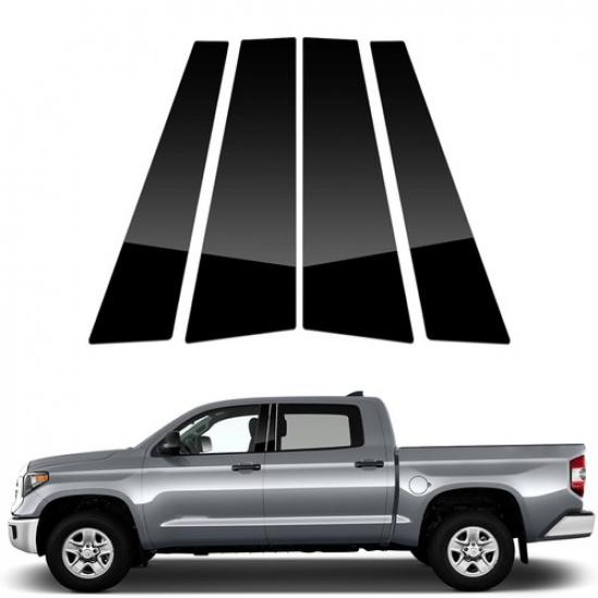 4PCS For 2007- Toyota Tundra Black Pillar Posts Cover Door Trim Window Decal